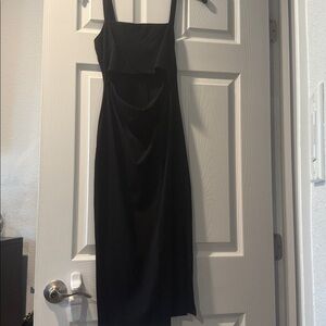 Blue Blush Strapless Black Dress